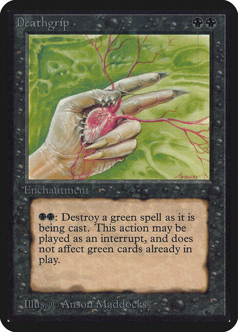 Deathgrip - Limited Edition Alpha (#100) - Illustrated by Anson Maddocks - Magic: The Gathering Card