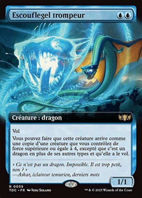 Escouflegel trompeur (Deceptive Frostkite) - Tarkir: Dragonstorm Commander (#59) - Illustrated by Josu Solano - Magic: The Gathering Card