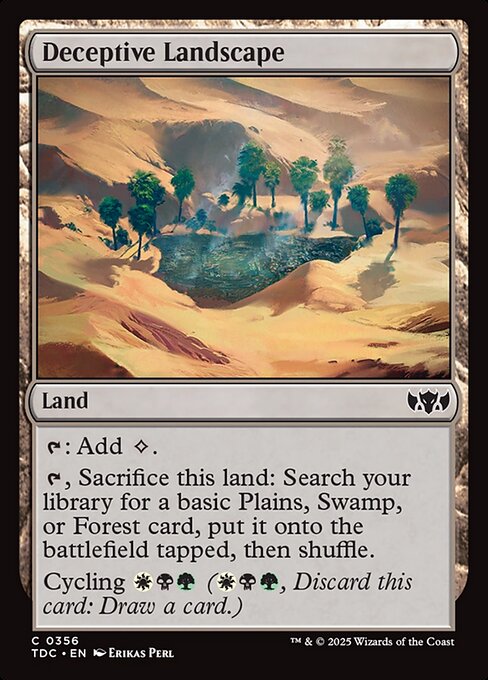 Paesaggio Ingannevole (Deceptive Landscape) - Tarkir: Dragonstorm Commander (#356) - Illustrated by Erikas Perl - Magic: The Gathering Card