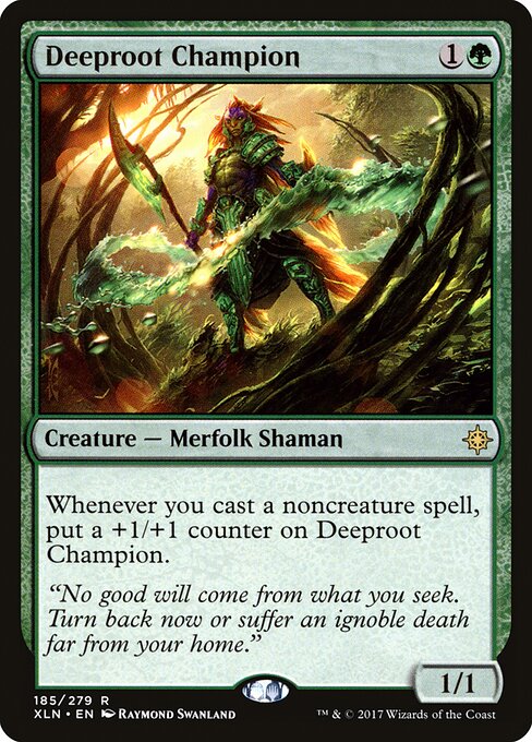 Deeproot Champion - Ixalan (#185) - Illustrated by Raymond Swanland - Magic: The Gathering Card
