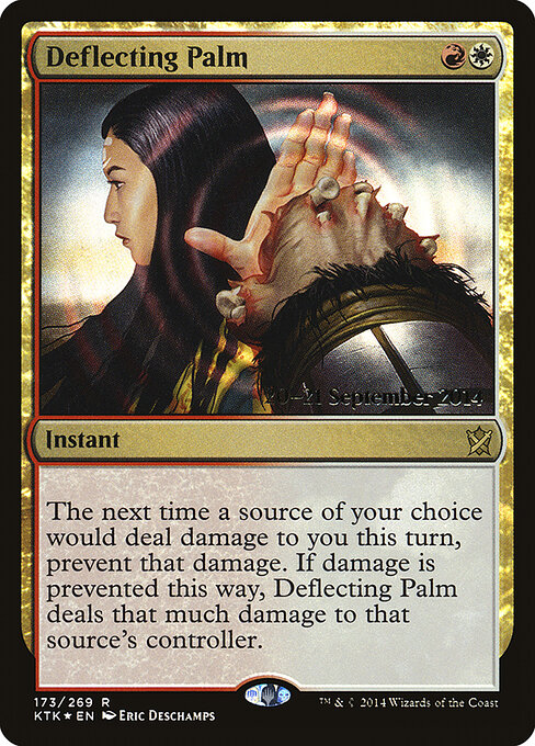 Deflecting Palm - Khans of Tarkir Promos (#173s) - Illustrated by Eric Deschamps - Magic: The Gathering Card