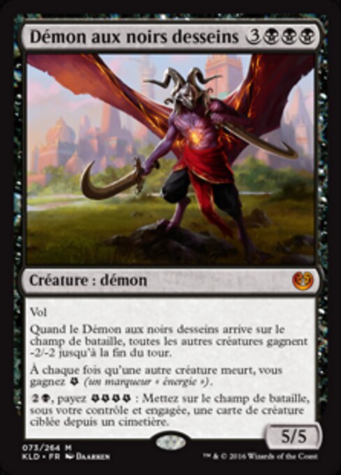 Dämon der düsteren Intrigen (Demon of Dark Schemes) - Kaladesh (#73) - Illustrated by Daarken - Magic: The Gathering Card