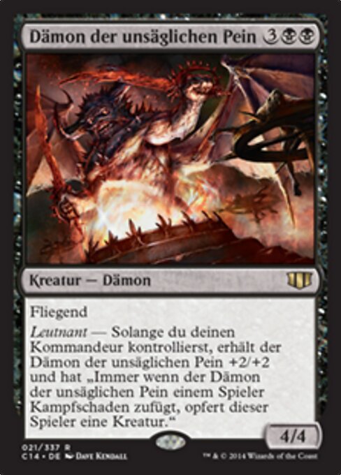 Demone dei Lamenti Agonizzanti (Demon of Wailing Agonies) - Commander 2014 (#21) - Illustrated by Dave Kendall - Magic: The Gathering Card