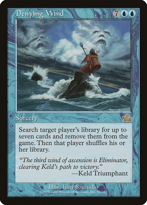 Vent de dénégation (Denying Wind) - Prophecy (#32) - Illustrated by Tony Szczudlo - Magic: The Gathering Card