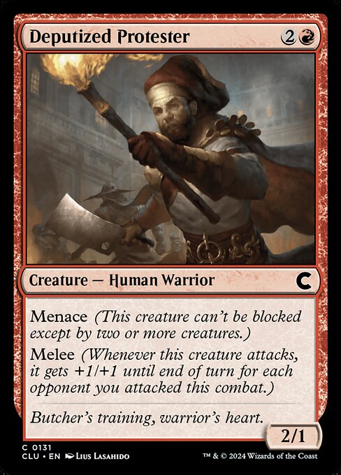 Deputized Protester - Ravnica: Clue Edition (#131) - Illustrated by Lius Lasahido - Magic: The Gathering Card
