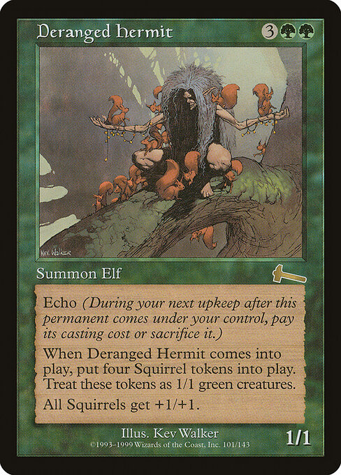 Irrer Einsiedler (Deranged Hermit) - Urza's Legacy (#101) - Illustrated by Kev Walker - Magic: The Gathering Card