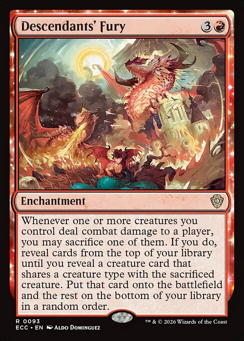 Zorn der Nachfahren (Descendants' Fury) - Lorwyn Eclipsed Commander (#93) - Illustrated by Aldo Domínguez - Magic: The Gathering Card