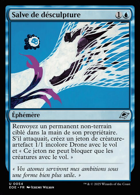 雲（うん）崩（ほう）破（は） (Desculpting Blast) - Edge of Eternities (#54) - Illustrated by Jeremy Wilson - Magic: The Gathering Card