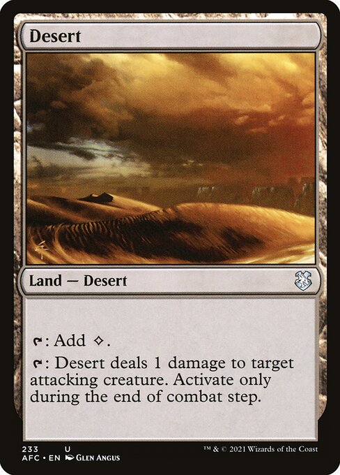 Deserto (Desert) - Forgotten Realms Commander (#233) - Illustrated by Glen Angus - Magic: The Gathering Card