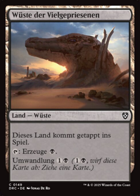 Desierto de la Venerada (Desert of the Glorified) - Aetherdrift Commander (#149) - Illustrated by Jonas De Ro - Magic: The Gathering Card