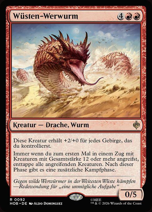 Wüsten-Werwurm (Desert Were-Worm) - The Hobbit (#92) - Illustrated by Aldo Domínguez - Magic: The Gathering Card