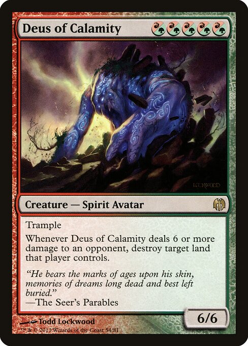 Deus of Calamity - Duel Decks: Heroes vs. Monsters (#54) - Illustrated by Todd Lockwood - Magic: The Gathering Card