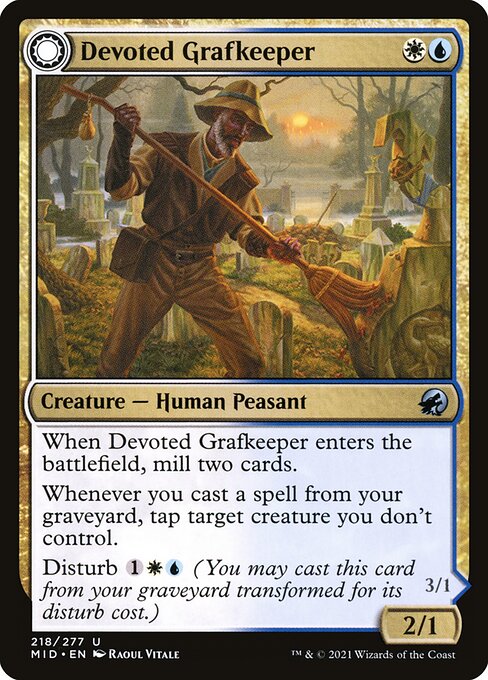 Devoted Grafkeeper // Departed Soulkeeper - Innistrad: Midnight Hunt Magic card