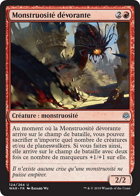 Monstruosité dévorante (Devouring Hellion) - War of the Spark (#124) - Illustrated by Bayard Wu - Magic: The Gathering Card