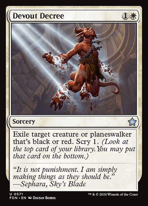 Devout Decree - Foundations (#571) - Illustrated by Zoltan Boros - Magic: The Gathering Card