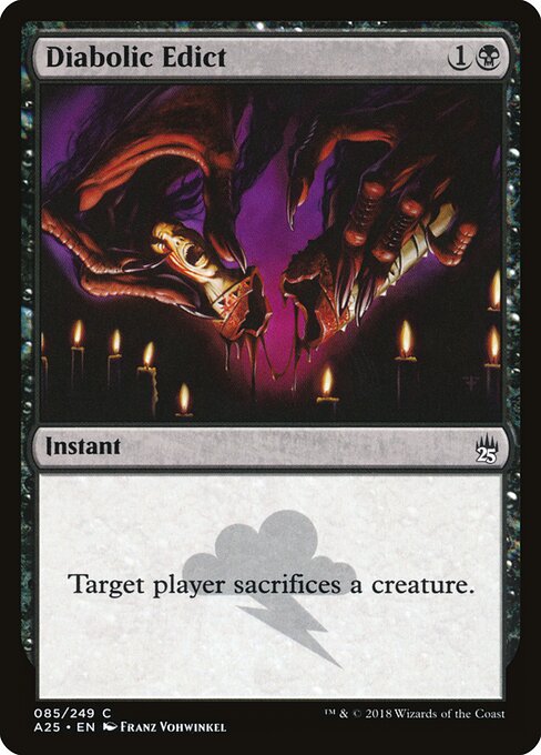 恶魔的勒令 (Diabolic Edict) - Masters 25 (#85) - Illustrated by Franz Vohwinkel - Magic: The Gathering Card