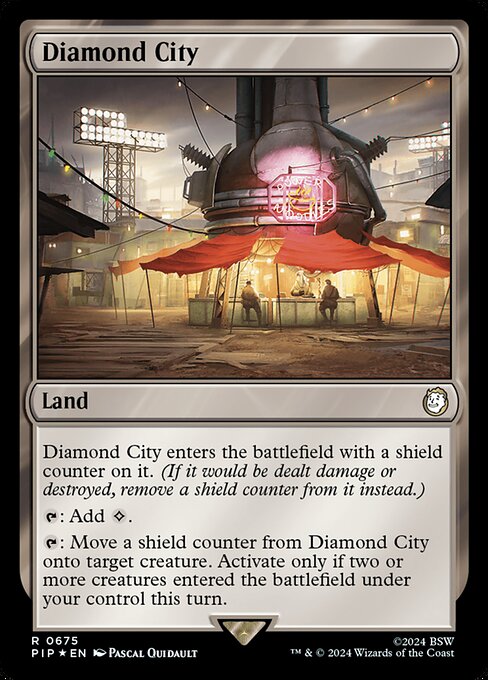 ダイアモンドシティ (Diamond City) - Fallout (#147) - Illustrated by Pascal Quidault - Magic: The Gathering Card