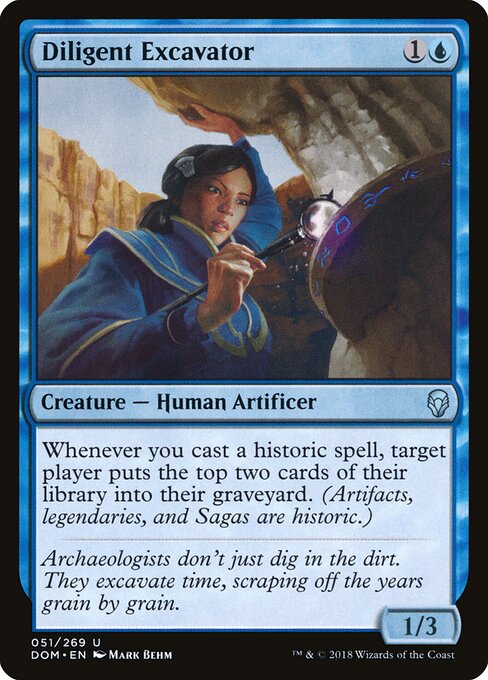 Excavatrice appliquée (Diligent Excavator) - Dominaria (#51) - Illustrated by Mark Behm - Magic: The Gathering Card