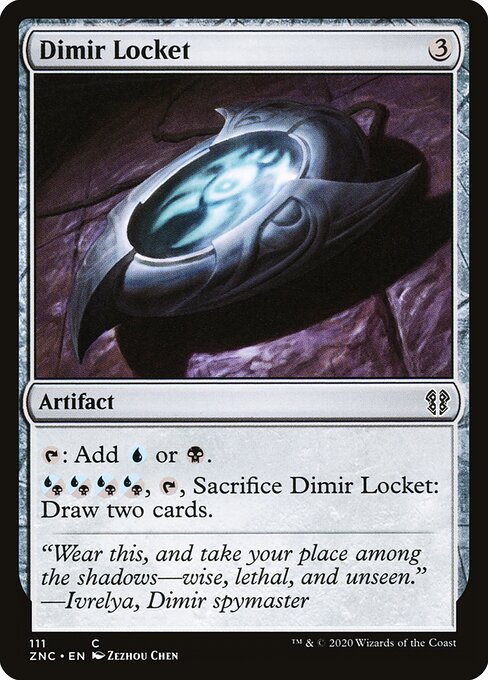 Dimir-Medaillon (Dimir Locket) - Zendikar Rising Commander (#111) - Illustrated by Zezhou Chen - Magic: The Gathering Card