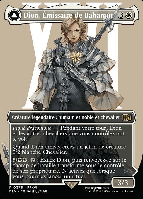 Dion, Bahamut's Dominant // Bahamut, Warden of Light - Final Fantasy (#376) - Illustrated by Maji - Magic: The Gathering Card