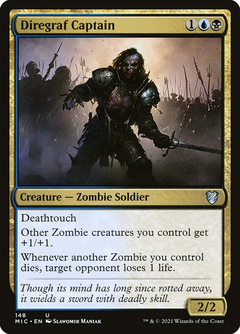 Diregraf Captain - Midnight Hunt Commander (#148) - Illustrated by Slawomir Maniak - Magic: The Gathering Card