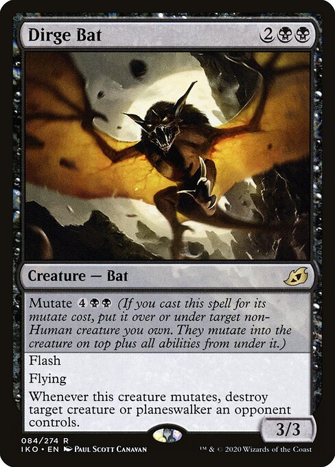 Dirge Bat - Ikoria: Lair of Behemoths (#84) - Illustrated by Paul Scott Canavan - Magic: The Gathering Card