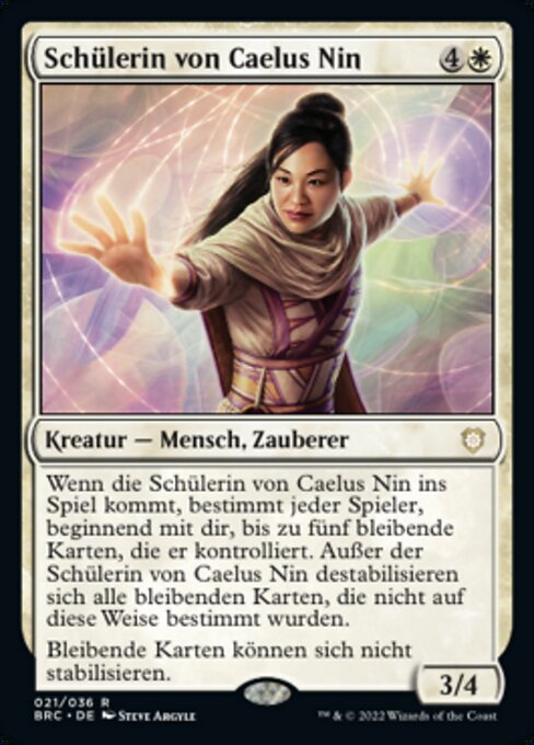 Schülerin von Caelus Nin (Disciple of Caelus Nin) - The Brothers' War Commander (#21) - Illustrated by Steve Argyle - Magic: The Gathering Card