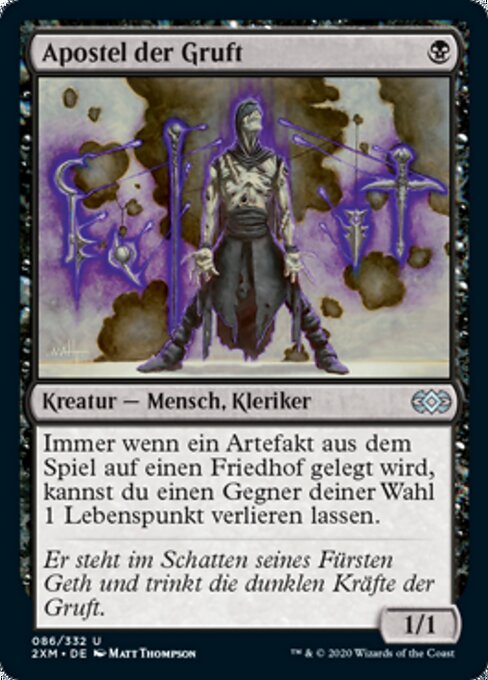 Discípulo de la Bóveda (Disciple of the Vault) - Mirrodin (#62) - Illustrated by Matt Thompson - Magic: The Gathering Card