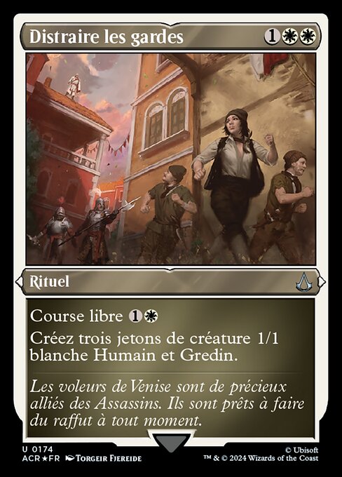 Distraire les gardes (Distract the Guards) - Assassin's Creed (#174) - Illustrated by Torgeir Fjereide - Magic: The Gathering Card