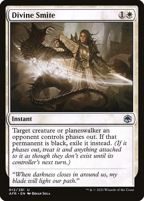 Castigo sagrado (Divine Smite) - Adventures in the Forgotten Realms (#12) - Illustrated by Bryan Sola - Magic: The Gathering Card