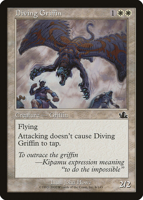 急降下するグリフィン (Diving Griffin) - Prophecy (#6) - Illustrated by John Howe - Magic: The Gathering Card