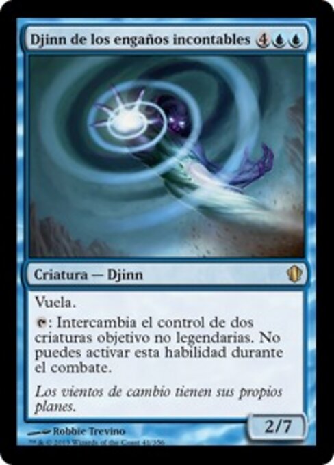Genio dagli Inganni Infiniti (Djinn of Infinite Deceits) - Commander 2013 (#41) - Illustrated by Robbie Trevino - Magic: The Gathering Card
