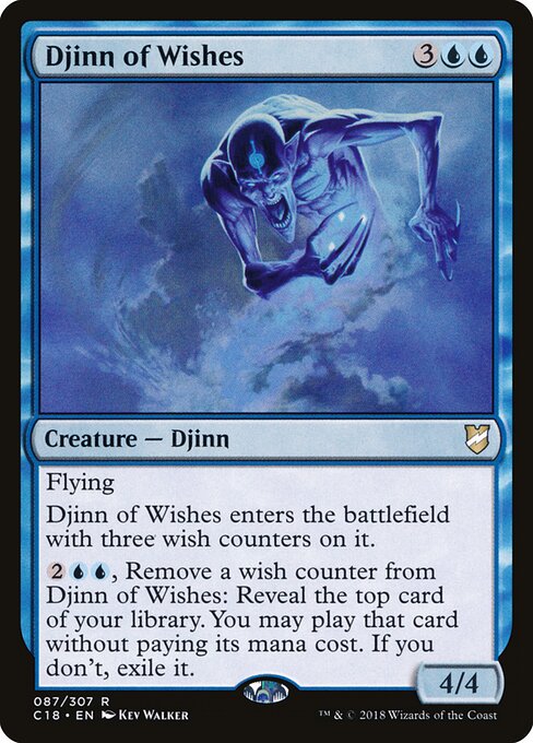 Djinn of Wishes - Commander 2018 (#87) - Illustrated by Kev Walker - Magic: The Gathering Card