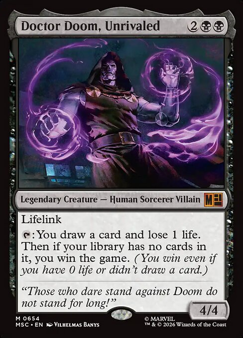 Doctor Doom, Unrivaled - Marvel Super Heroes Commander Magic card