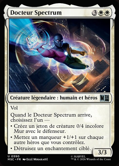 Docteur Spectrum (Doctor Spectrum) - Marvel Super Heroes Commander (#590) - Illustrated by Eglė Mosakaitė - Magic: The Gathering Card