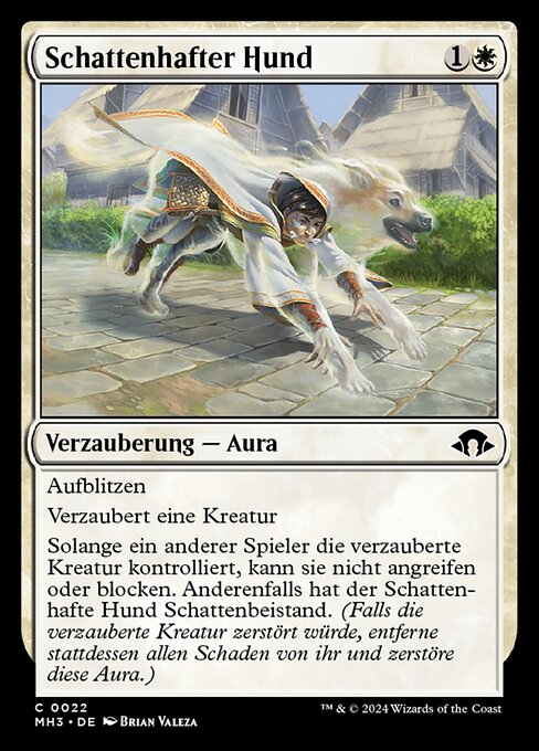 Schattenhafter Hund (Dog Umbra) - Modern Horizons 3 (#22) - Illustrated by Brian Valeza - Magic: The Gathering Card