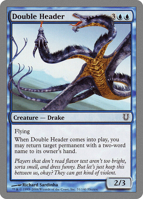 Double Header - Unhinged Magic card