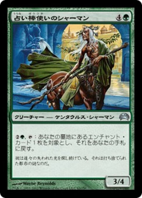 Chamán rabdomante (Dowsing Shaman) - Planechase 2012 (#63) - Illustrated by Wayne Reynolds - Magic: The Gathering Card