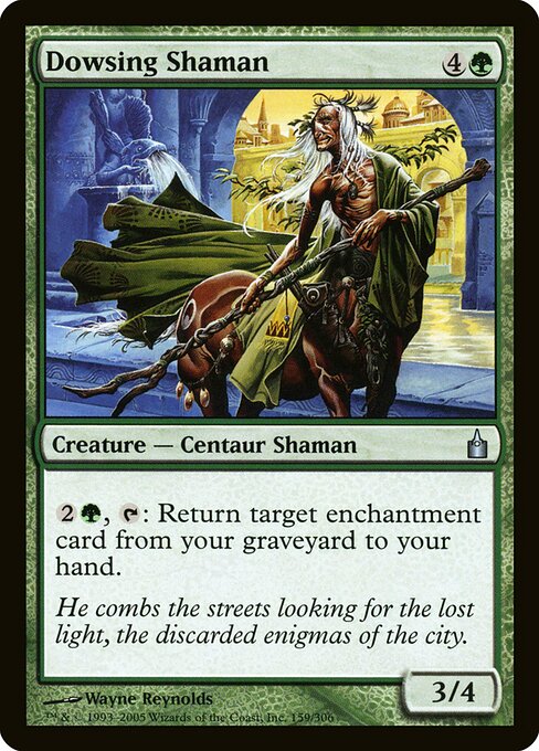 Wünschelruten-Schamane (Dowsing Shaman) - Ravnica: City of Guilds (#159) - Illustrated by Wayne Reynolds - Magic: The Gathering Card