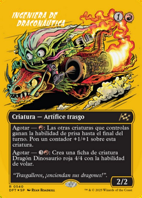Ingeniera de draconáutica (Draconautics Engineer) - Aetherdrift (#540) - Illustrated by Ryan Roadkill - Magic: The Gathering Card
