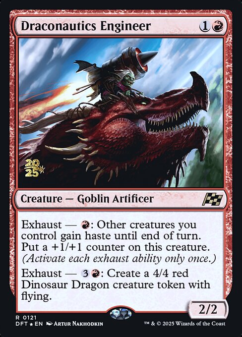 Ingeniera de draconáutica (Draconautics Engineer) - Aetherdrift (#540) - Illustrated by Ryan Roadkill - Magic: The Gathering Card