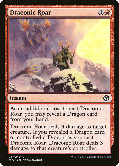 龙语怒吼 (Draconic Roar) - Iconic Masters (#123) - Illustrated by Kev Walker - Magic: The Gathering Card