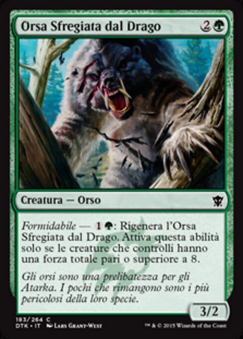 Osa con cicatrices de dragón (Dragon-Scarred Bear) - Dragons of Tarkir (#183) - Illustrated by Lars Grant-West - Magic: The Gathering Card