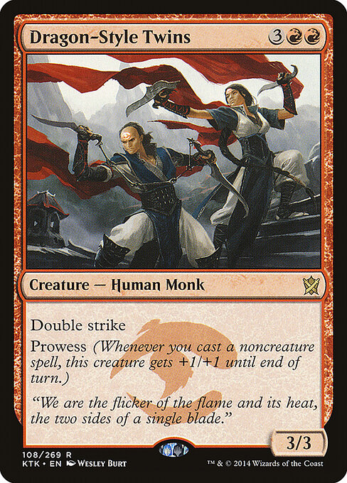 Dragon-Style Twins - Khans of Tarkir (#108) - Illustrated by Wesley Burt - Magic: The Gathering Card