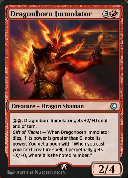 Dragonborn Immolator - Alchemy Horizons: Baldur's Gate (#51) - Illustrated by Artur Nakhodkin - Magic: The Gathering Card