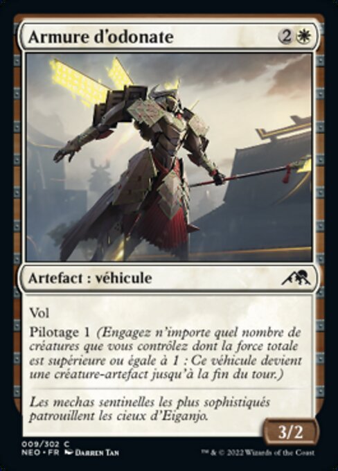 Доспех Стрекозы (Dragonfly Suit) - Kamigawa: Neon Dynasty (#9) - Illustrated by Darren Tan - Magic: The Gathering Card