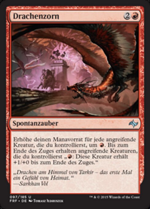 龍怒 (Dragonrage) - Fate Reforged (#97) - Illustrated by Tomasz Jedruszek - Magic: The Gathering Card