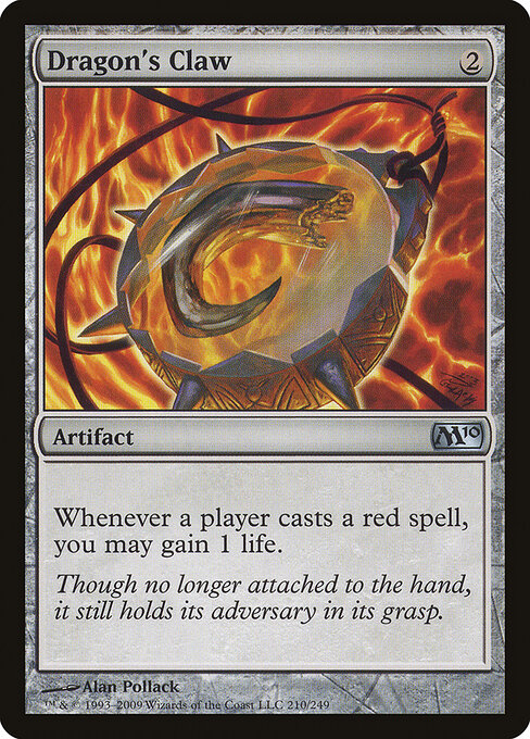 Garra de dragón (Dragon's Claw) - Magic 2010 (#210) - Illustrated by Alan Pollack - Magic: The Gathering Card
