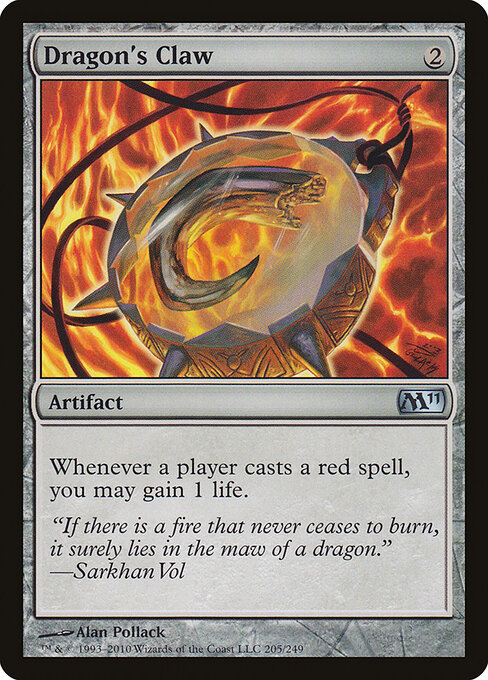 Коготь Дракона (Dragon's Claw) - Magic 2011 (#205) - Illustrated by Alan Pollack - Magic: The Gathering Card