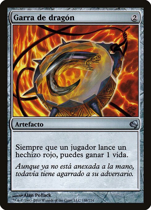 Garra de dragón (Dragon's Claw) - Salvat 2011 (#188) - Illustrated by Alan Pollack - Magic: The Gathering Card